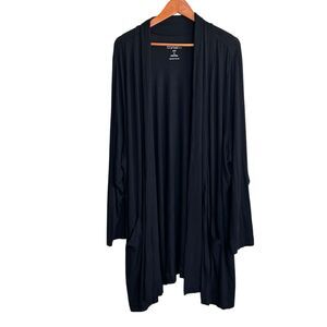 Torrid Cardigan Size 5 5x Sweater Super Soft Knit Black Open Front Duster